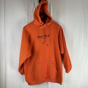 Supply and Demand Orange Pullover Hoodie Small New York City Long Sleeve